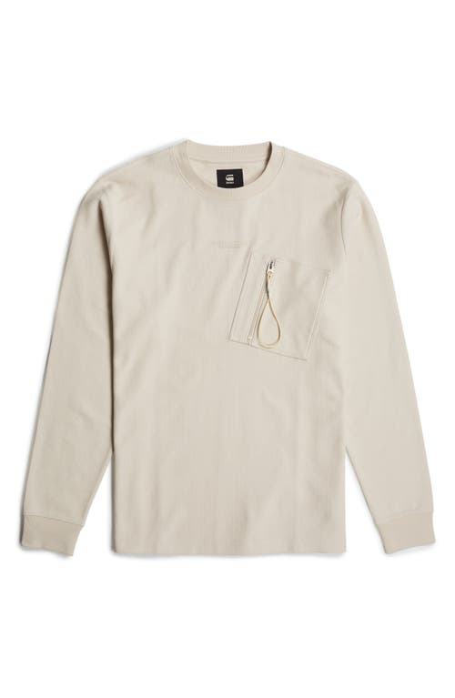 G-star Tweeter Long Sleeve Organic Cotton Pocket T-shirt In Whitebait