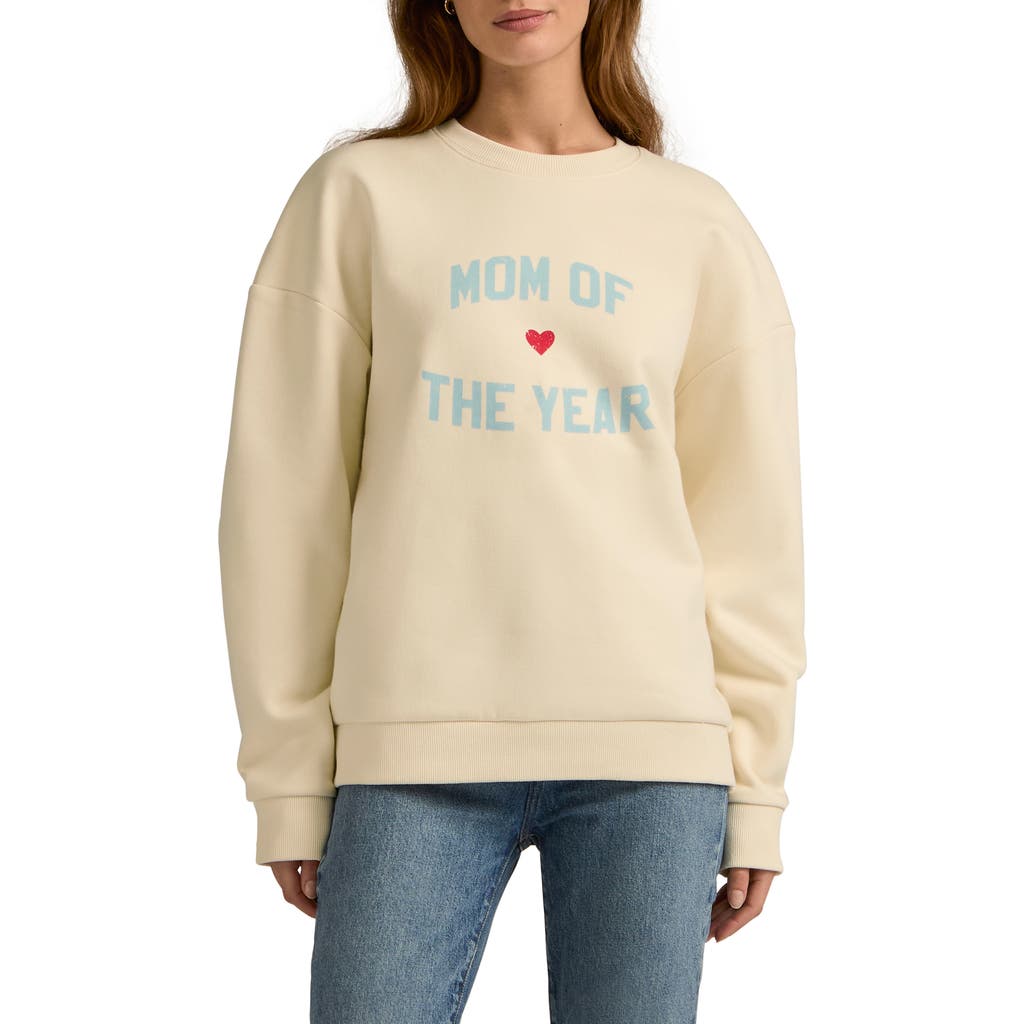 Favorite Daughter Mom Of The Year Cotton Sweatshirt In Neutral