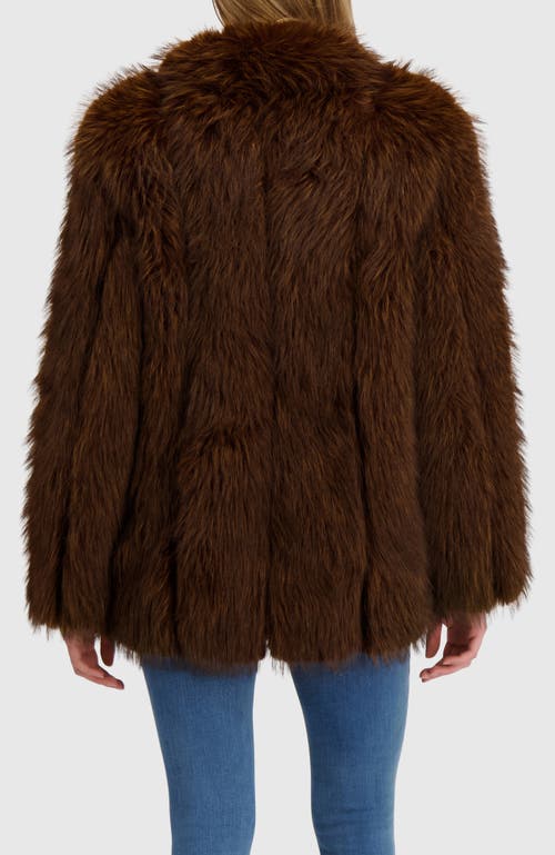 Lyla Grant Fur-free Fox (faux Fur) Jacket In Brown