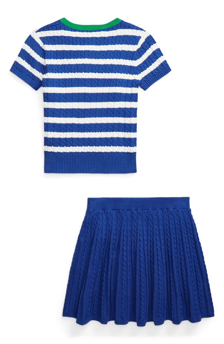 Polo Ralph Lauren Kids' Cable Knit Sweater & Skirt Set, Alternate, color, 