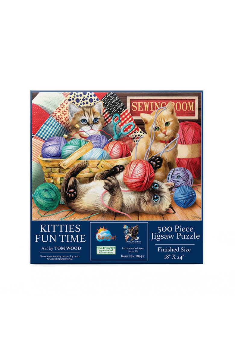 Sunsout Kitties Fun Time 500 piece Jigsaw Puzzle for Adults, Alternate, color, Multicolor