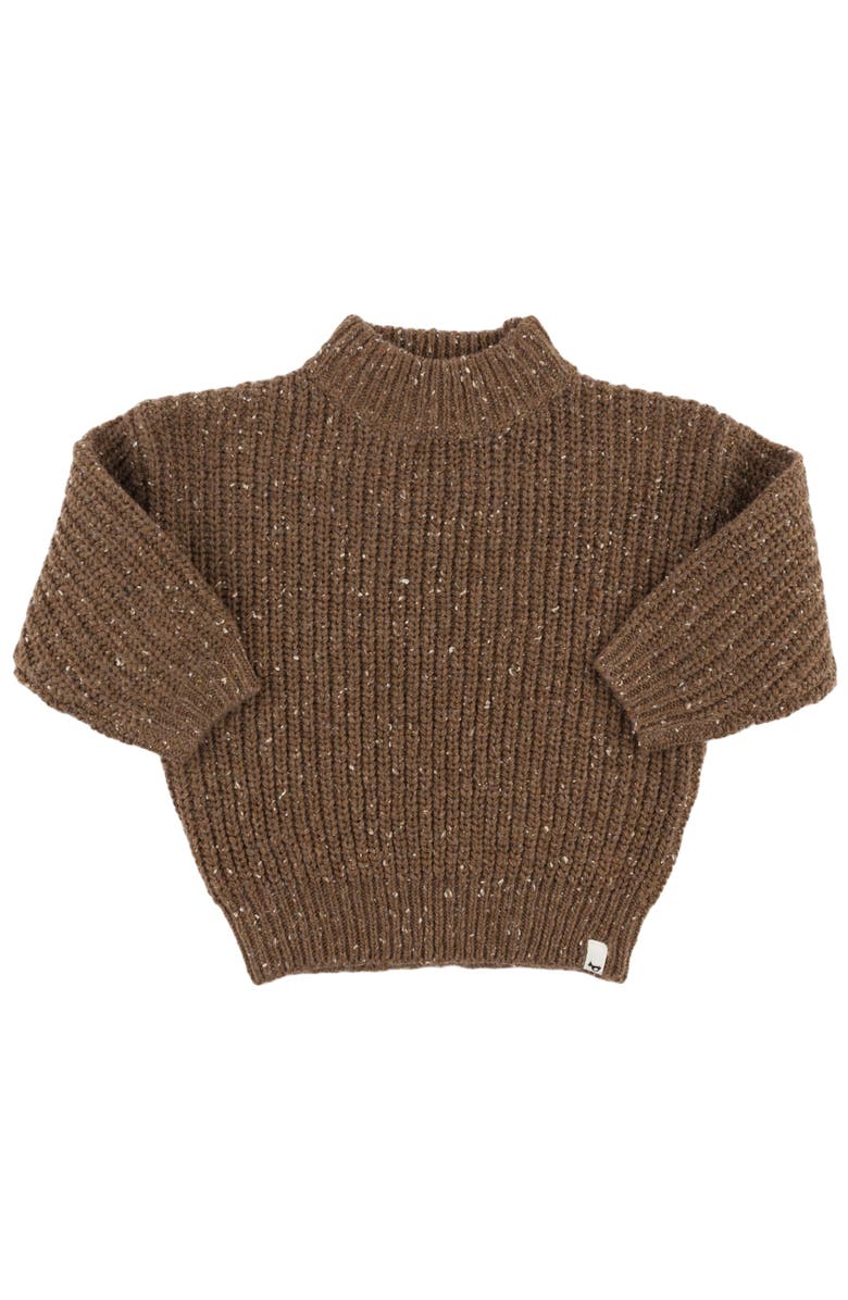 oh baby! Speckle Knit Grandpa Knitted Pullover, Main, color, Chocolate