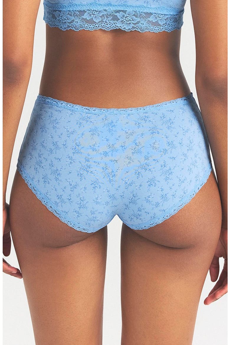 Lace Trim Boyshorts, Alternate, color, SURF DAINTY FLORAL