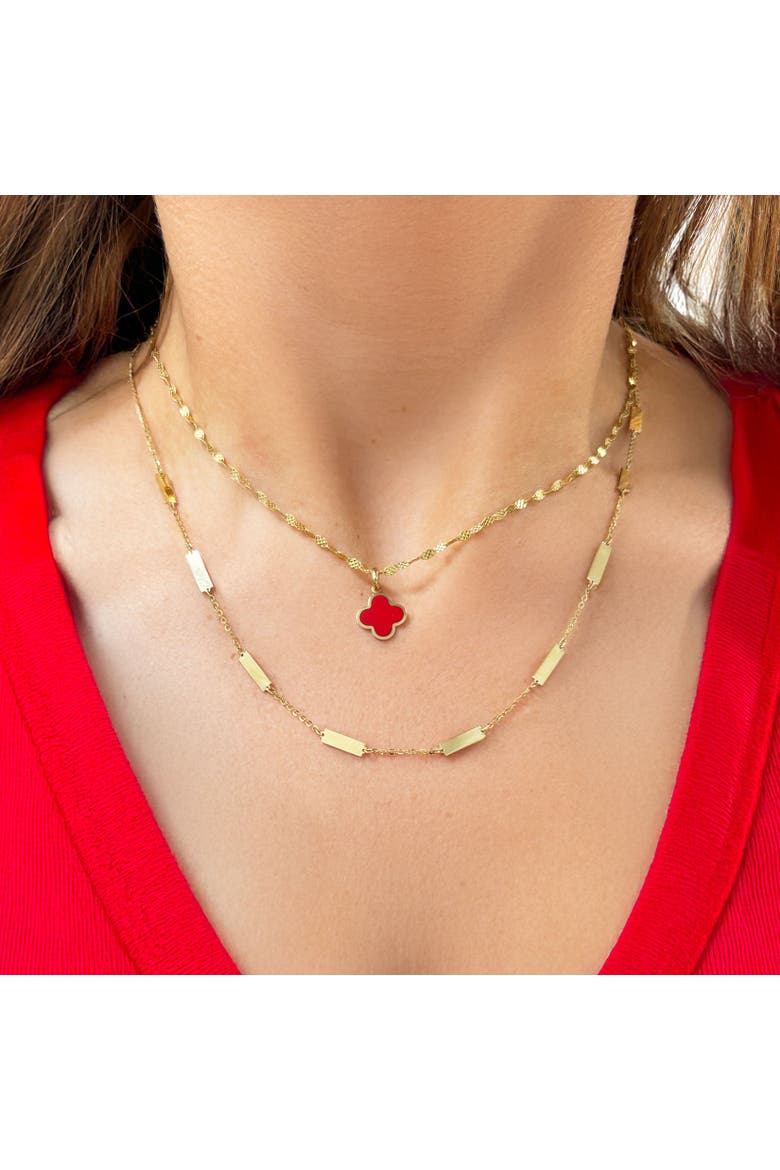 Gold Bar Chain Necklace, Alternate, color, Gold