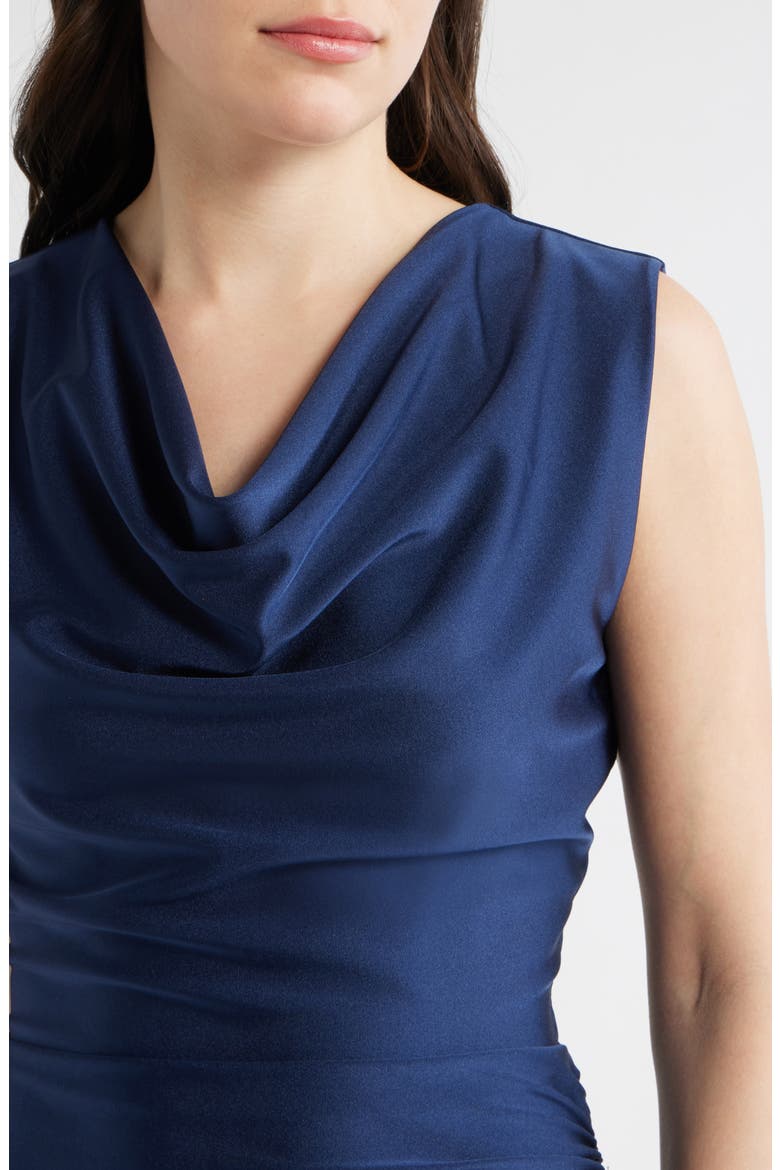 Eunia Ruched Sleeveless Gown, Alternate, color, MIDNIGHT