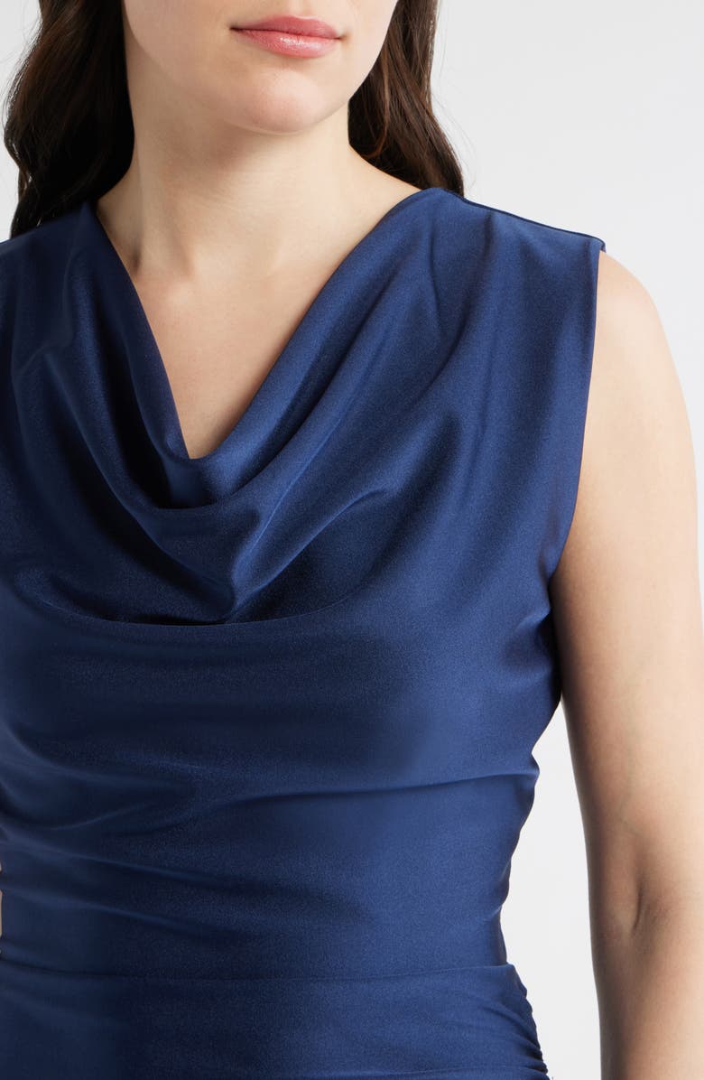 Chiara Boni La Petite Robe Eunia Ruched Sleeveless Gown, Alternate, color, Midnight