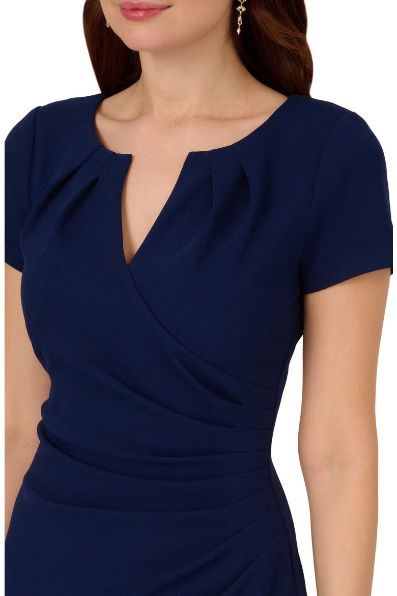 Crepe Sheath Dress, Alternate, color, NAVY SATEEN