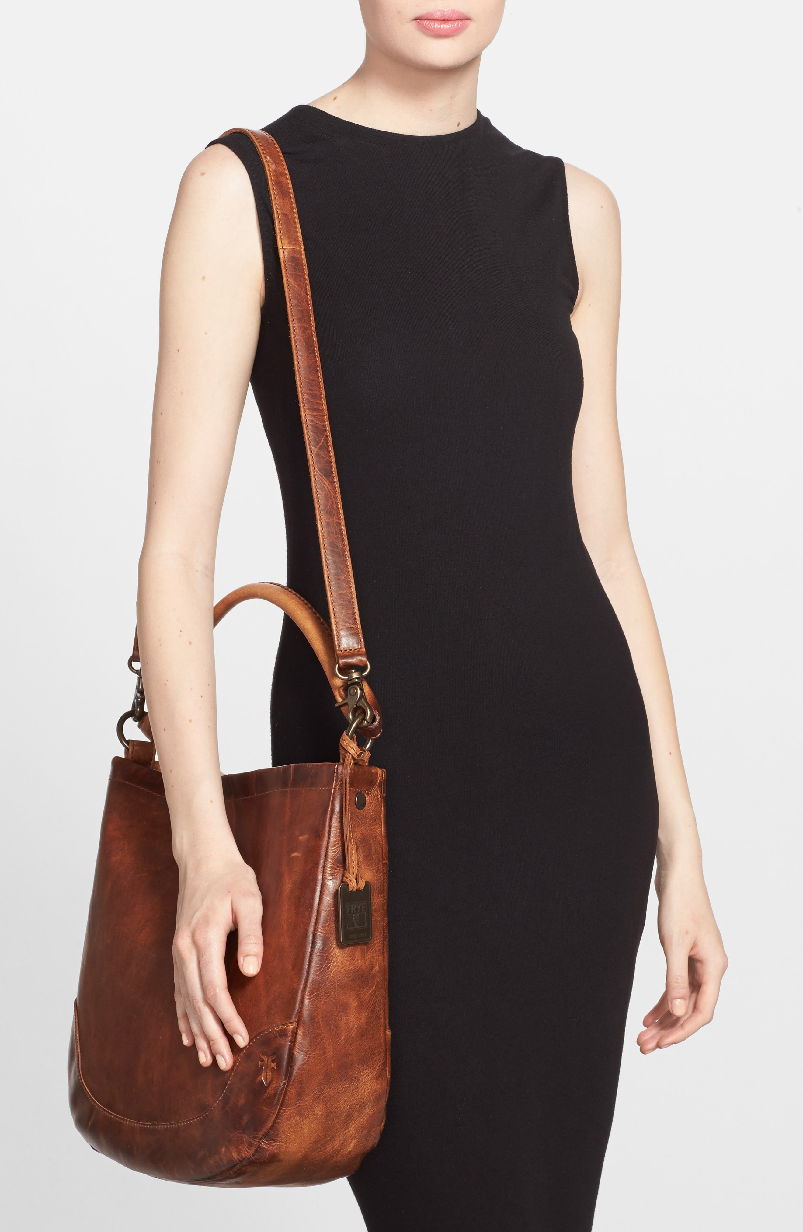 Melissa Leather Hobo, Alternate, color, COGNAC