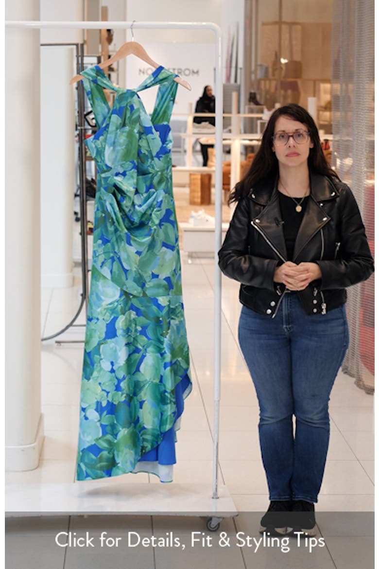 Twist Neck Satin Maxi Dress video
