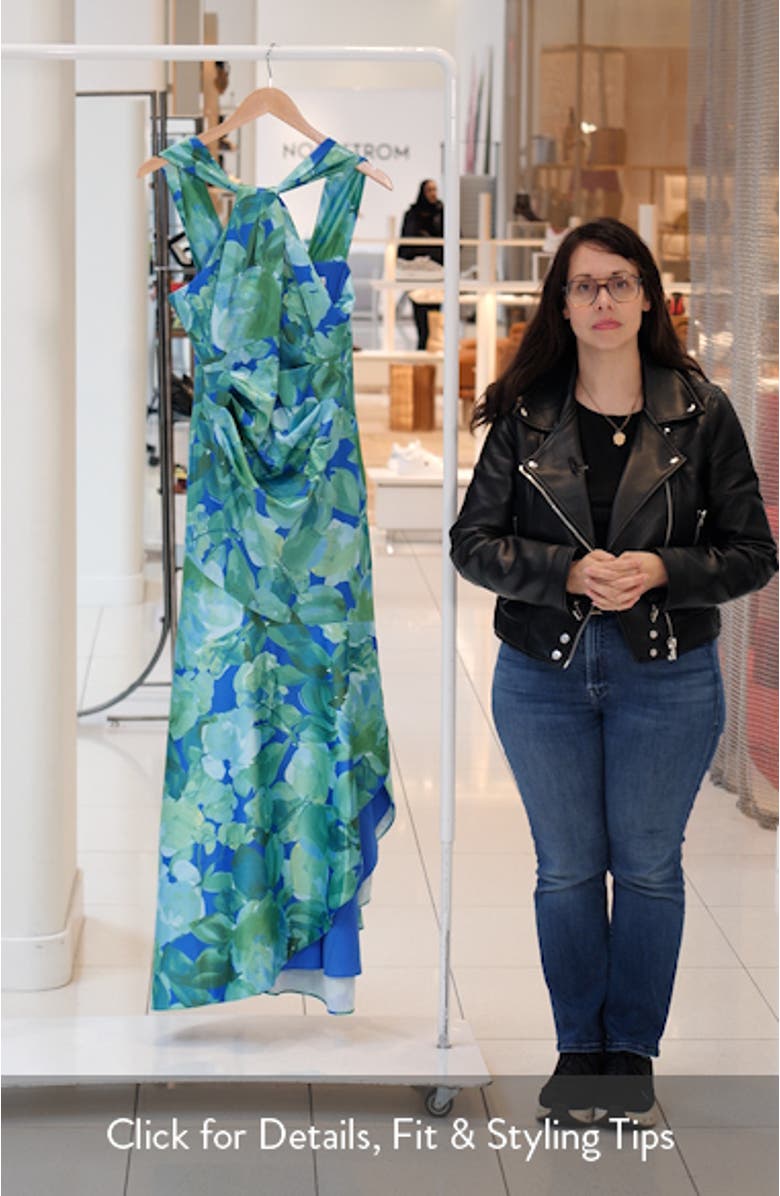 Twist Neck Satin Maxi Dress, sales video thumbnail