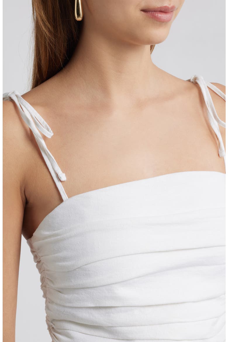 Tie Strap Linen Blend Tank, Alternate, color, WHITE