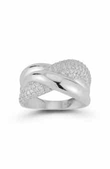 GLAZE JEWELRY Pavé Cubic Zirconia Crossover Knot Ring