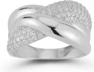 GLAZE JEWELRY Pavé Cubic Zirconia Crossover Knot Ring