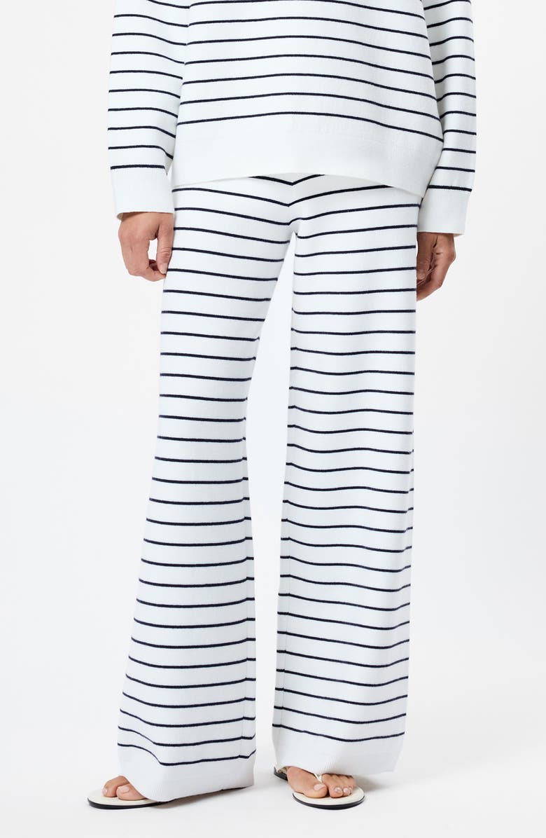 French Connection Marley Striped Knit Wide Leg Pants, Main, color, 10-White-Marine