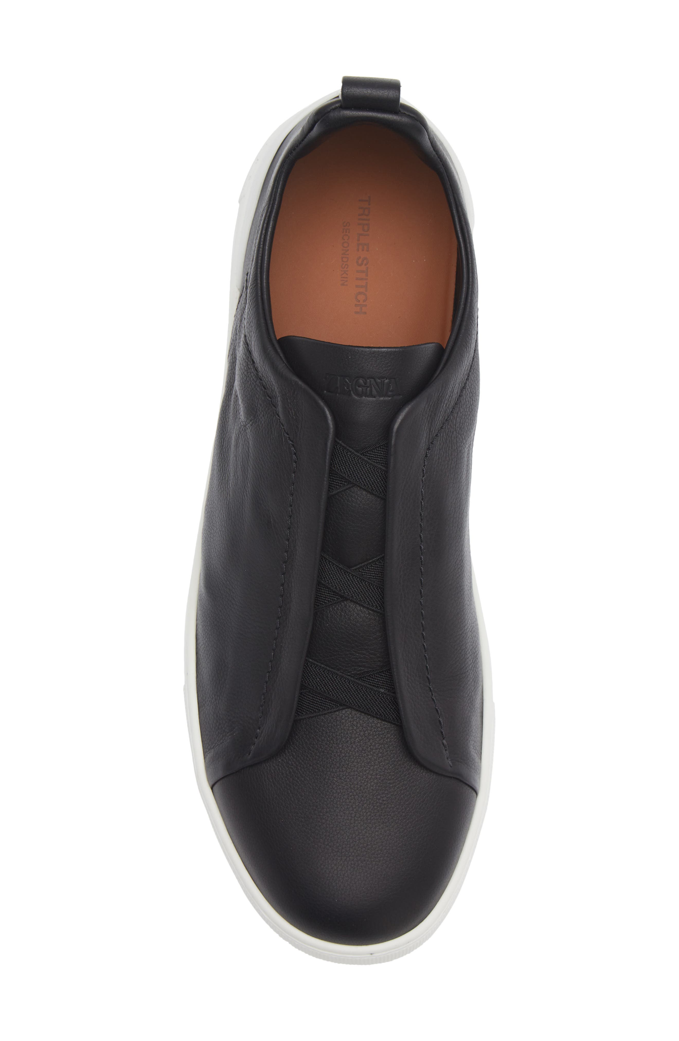 ZEGNA Triple Stitch<sup>™</sup> Secondskin Sneaker, Alternate, color, Black