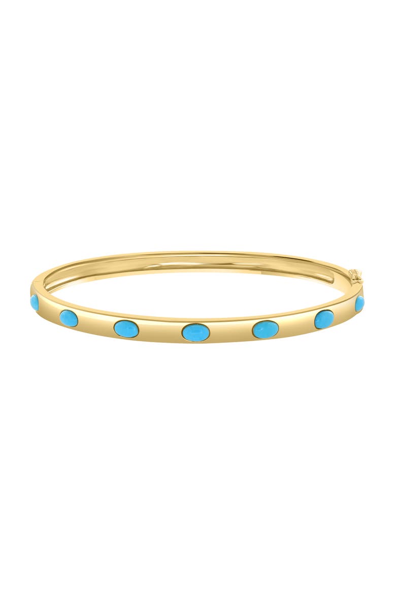 Gold Plated Silver Bezel Set Turquoise Bangle, Main, color, Sterling Silver
Gold Plated