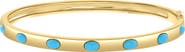 EFFY Gold Plated Silver Bezel Set Turquoise Bangle