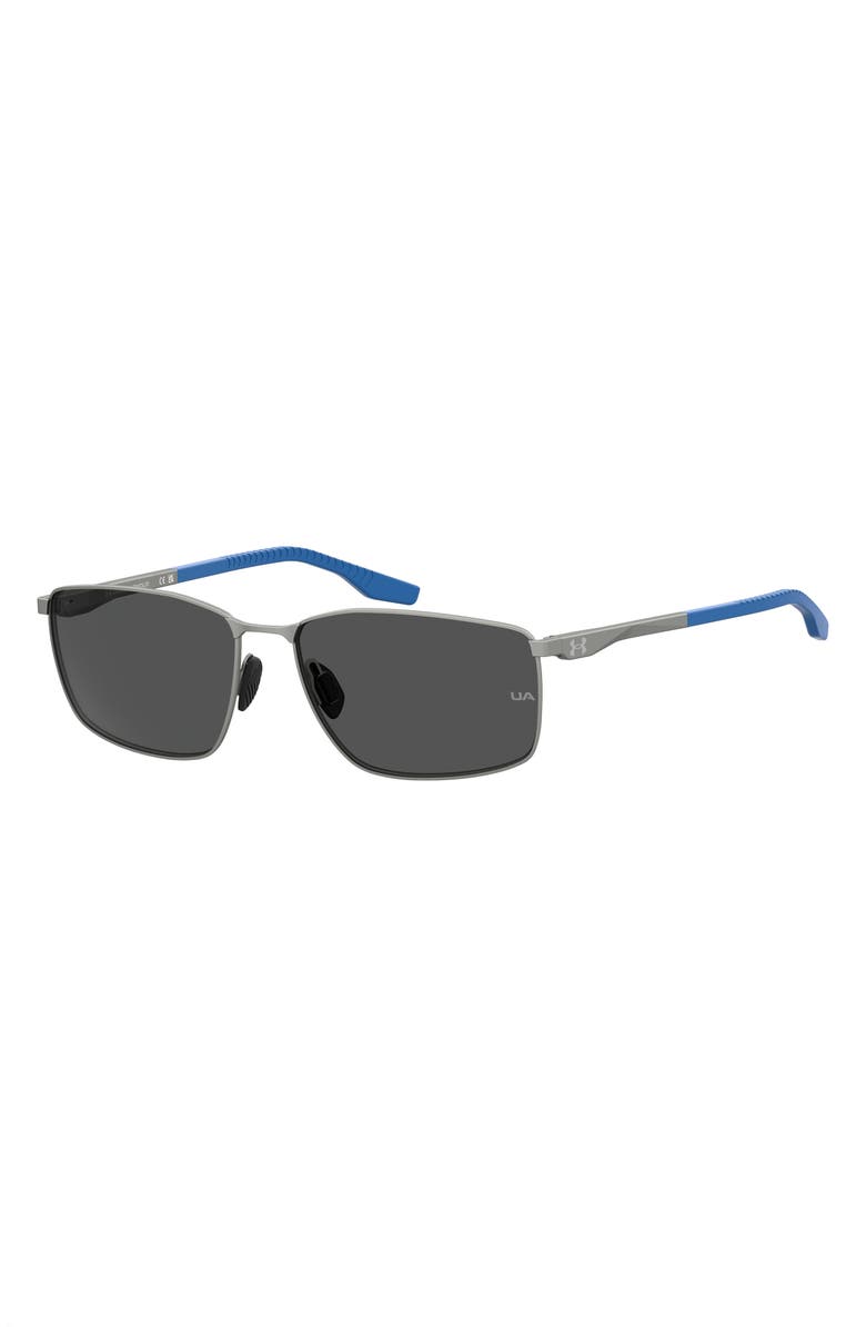 Under Armour Square Sport Sunglasses, Alternate, color, Matte Ruthenium Blue