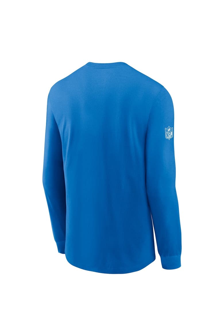 Men's Nike Blue Detroit Lions Sideline Performance Long Sleeve T-Shirt, Alternate, color, Blue