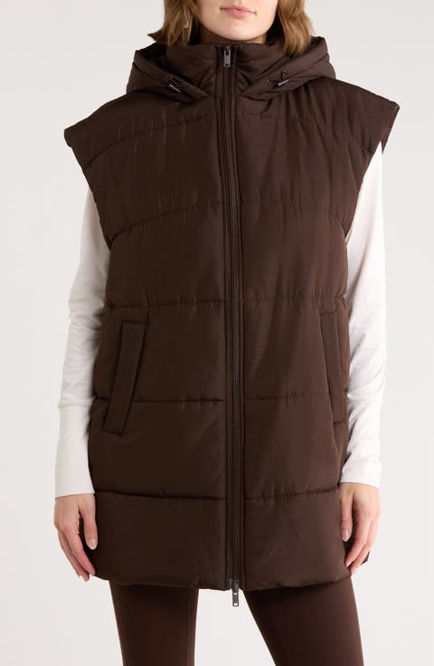 Hooded Long Quilted Vest