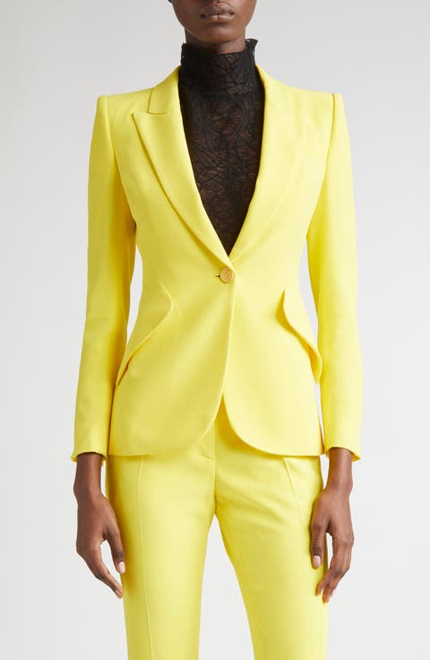 スーツ ALEXANDER MCQUEEN Women Suit Jackets 712696QJAAC7033 Yellow Women's McQueen Suits & Separates | Nordstrom