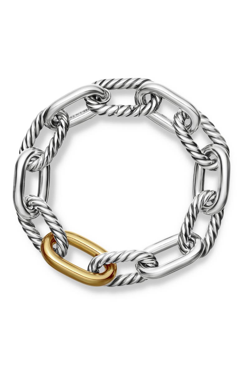 DY Madison Large Bracelet with 18K Gold, 13.5mm, Alternate, color, SILVER