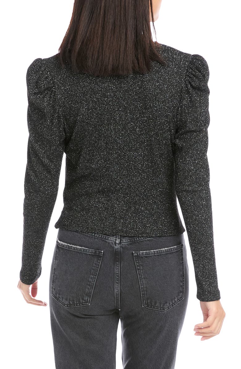 FIFTEEN TWENTY Metallic Twist Front V-Neck Top, Alternate, color, 