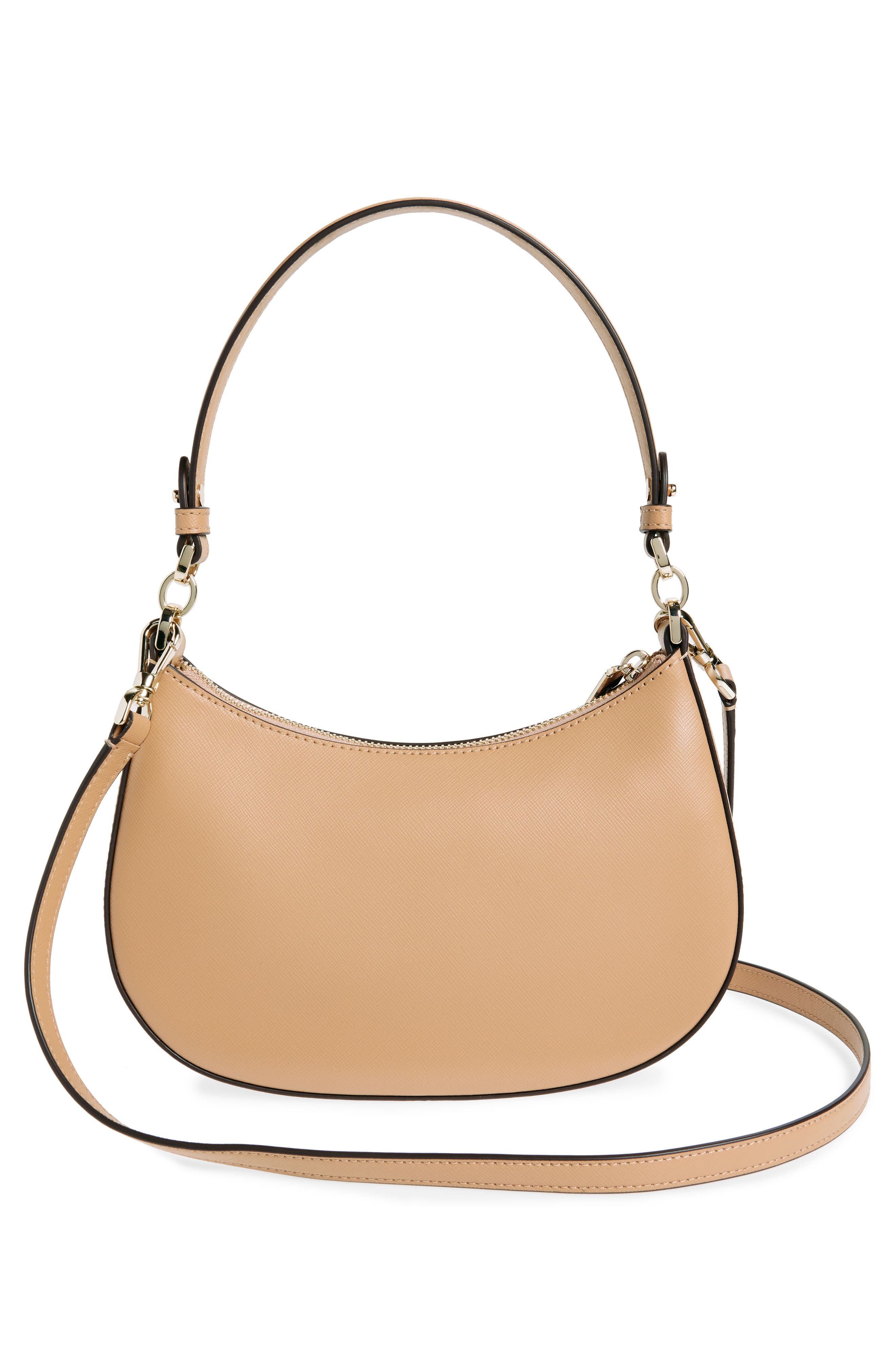 Kate Spade New York leather convertible shoulder bag, Alternate, color, Light Fawn