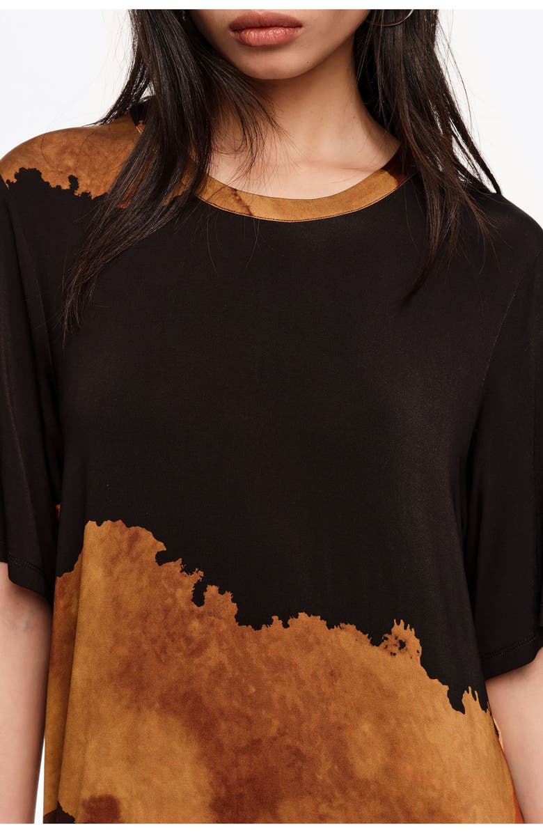 Bimba y Lola Flowing Midi T-Shirt Dress, Alternate, color, Blot Xl Black