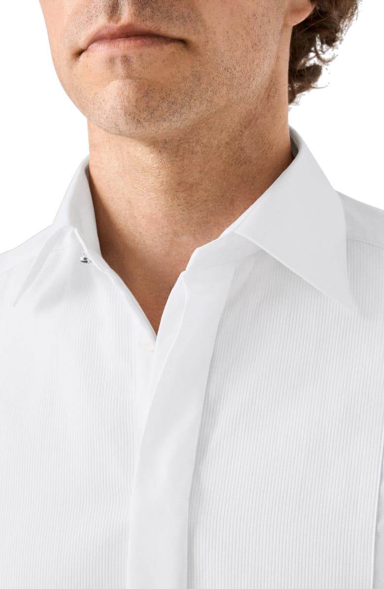 Eton Slim Fit Striped Bib Tuxedo Shirt, Alternate, color, White