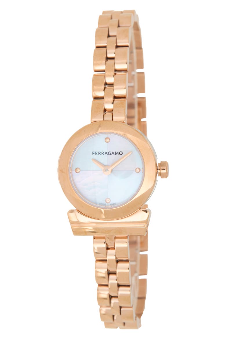 Gancini Bracelet Watch, 22.5mm, Main, color, IP ROSE GOLD