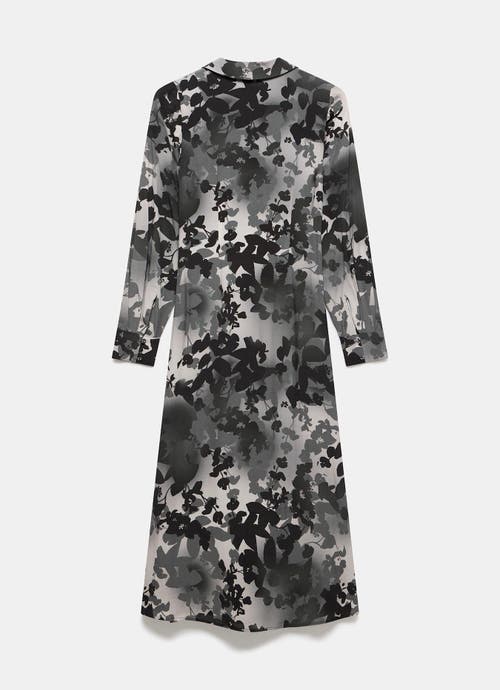 Mint Velvet Floral Print Midi Dress With A Collar In Black