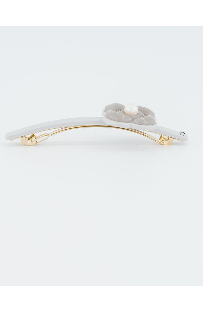 Alexandre de Paris Camelia Graphique Long Acetate Barette, Alternate, color, Grey