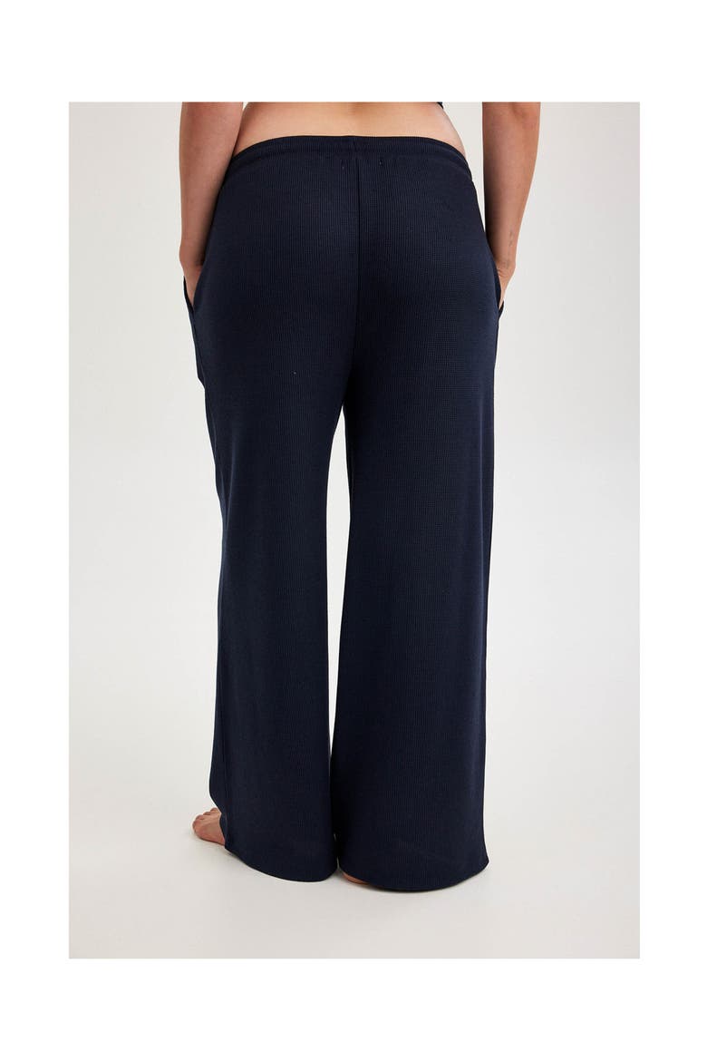 Summer Lounge Waffle Wide Leg Pant, Alternate, color, Navy