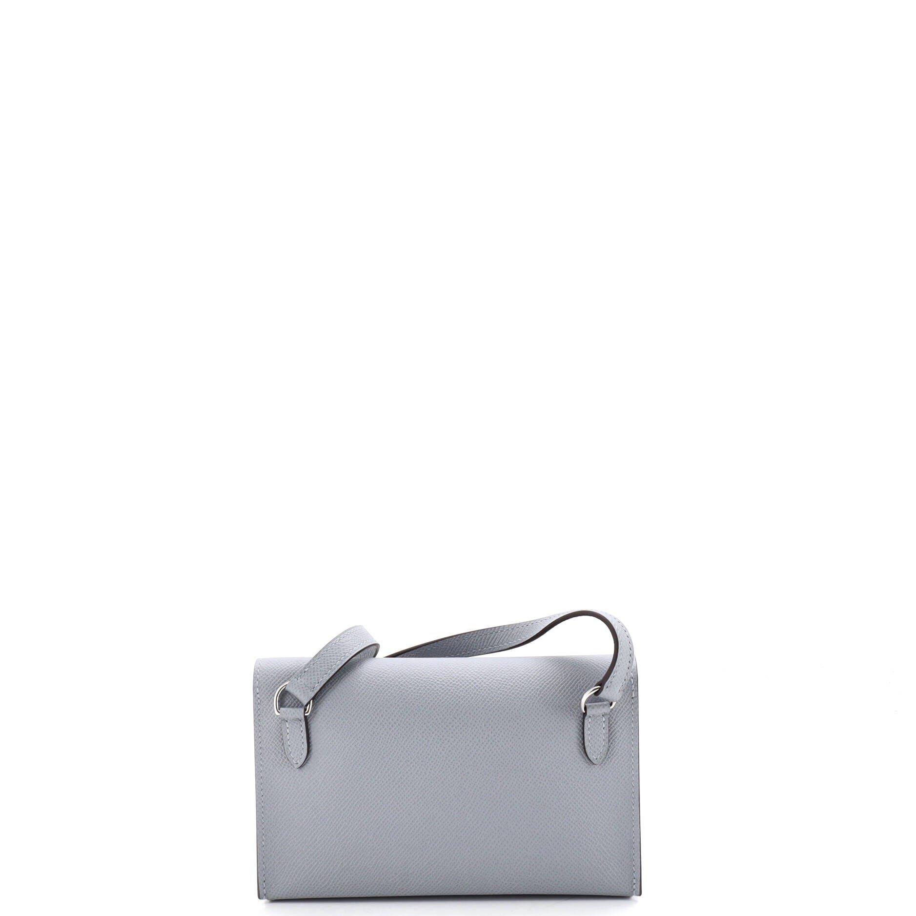 Pre-Owned Hermes Hermesnap Wallet Bag Epsom, Alternate, color, Gris Pantin