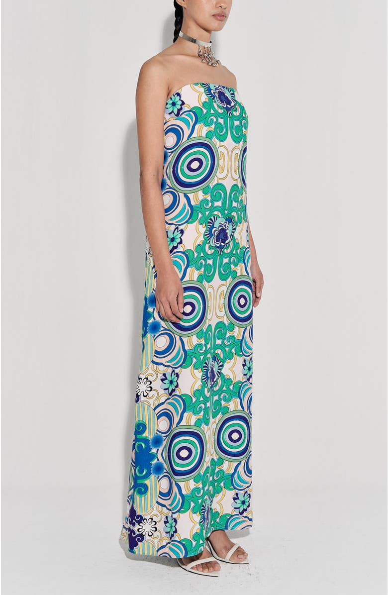 De Loreta Aloe Column Cotton Maxi Dress, Alternate, color, 