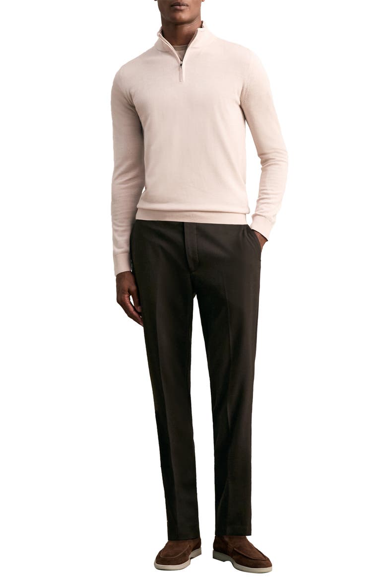 Blackhall Quarter Zip Wool Sweater, Alternate, color, STONE MOULINE