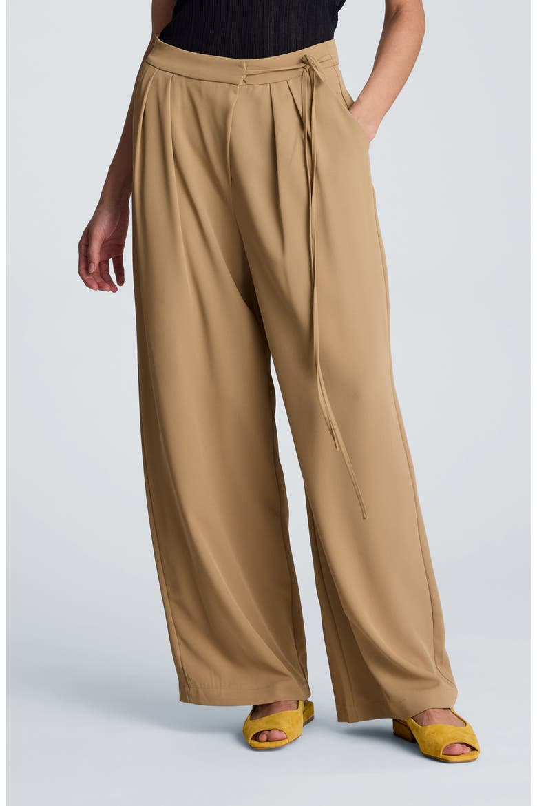 High Waist Double Pleat Wide Leg Pants, Main, color, FARRO