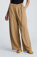 Kenneth Cole High Waist Double Pleat Wide Leg Pants