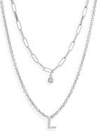 MESHMERISE Diamond Initial Charm Necklace