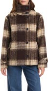 Vince Camuto Plaid Wool Blend Short Coat