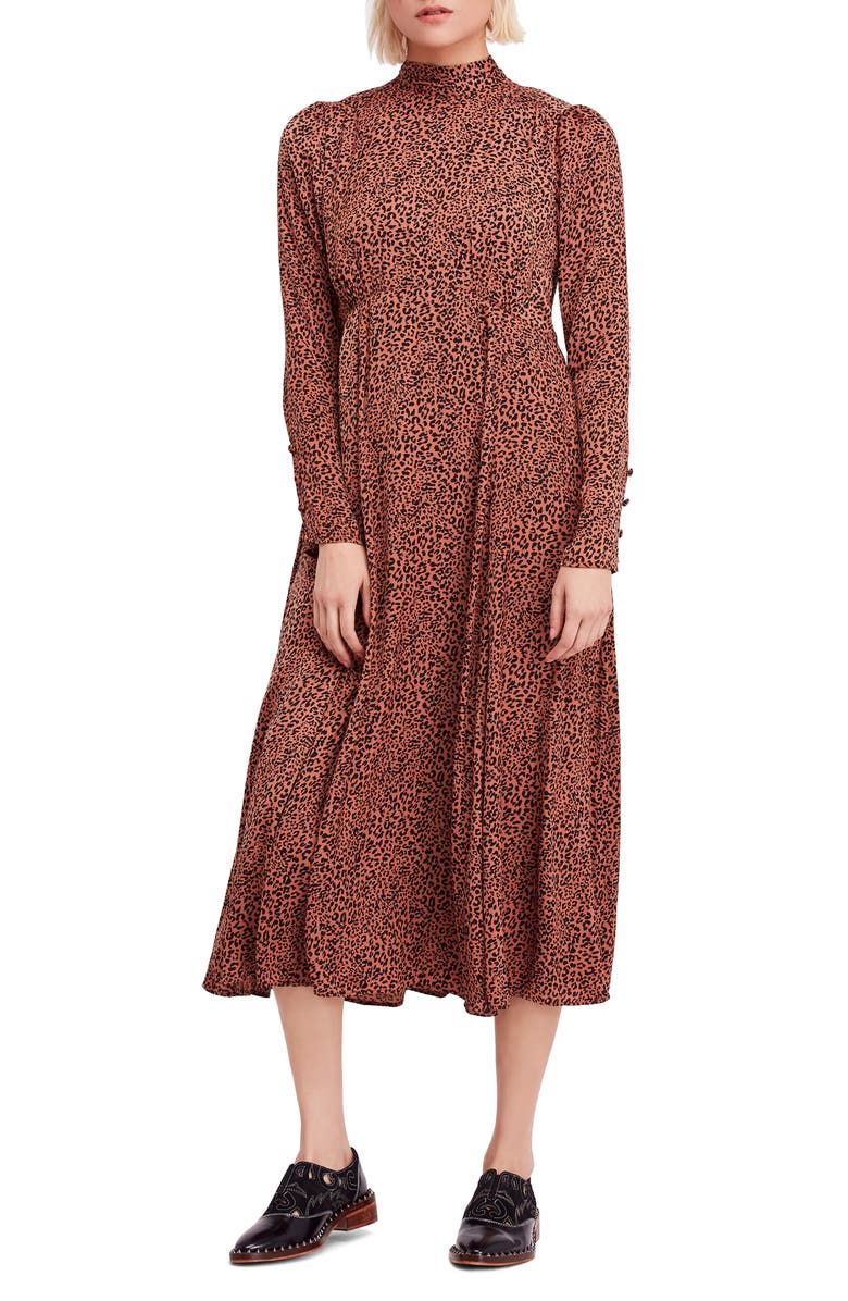 Free People Loveless Print Midi Dress, Main, color, 