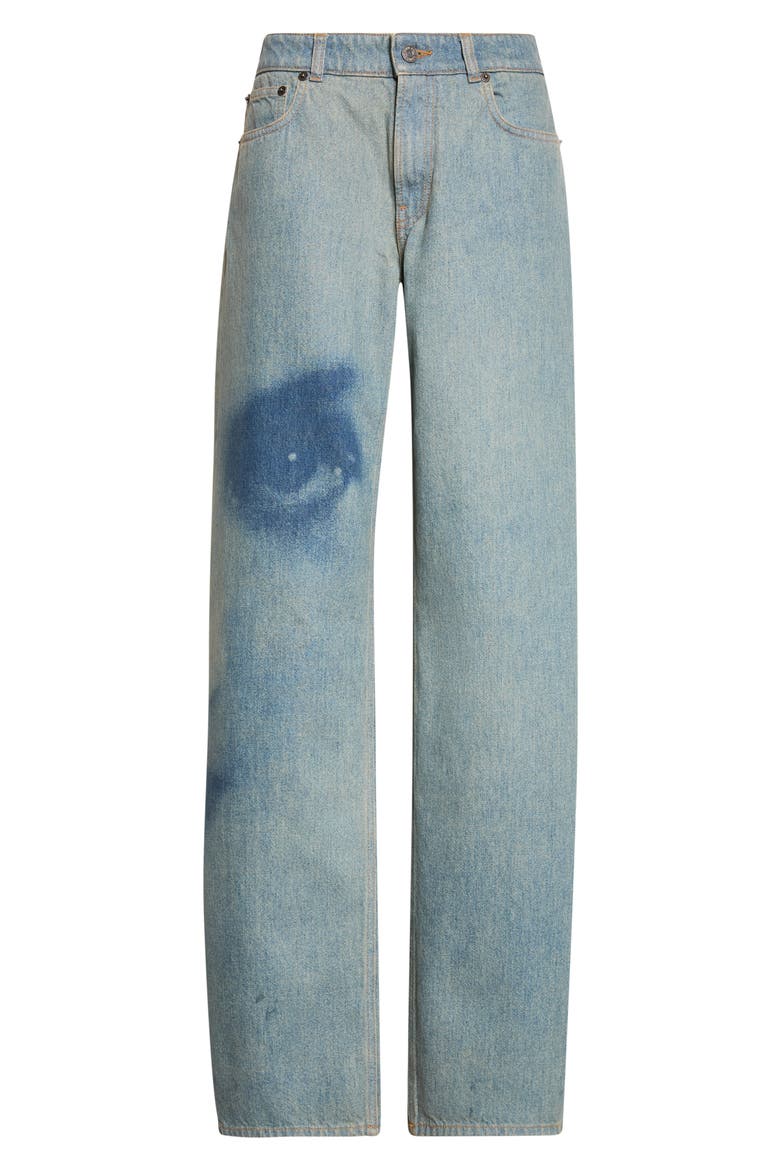 Straight Leg Jeans, Main, color, INDIGO/ BEIGE