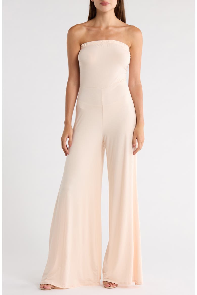 Strapless High Slit Jumpsuit, Main, color, LINEN