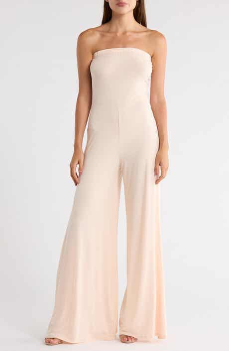 Strapless High Slit Jumpsuit