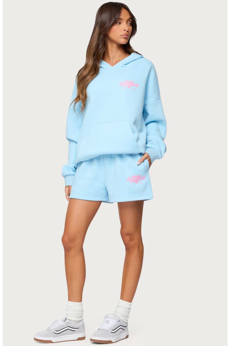 Logo Fleece Sweatshorts, Alternate, color, LIGHT-BLUE