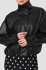 French Connection Dessa Faux Leather Bomber Jacket