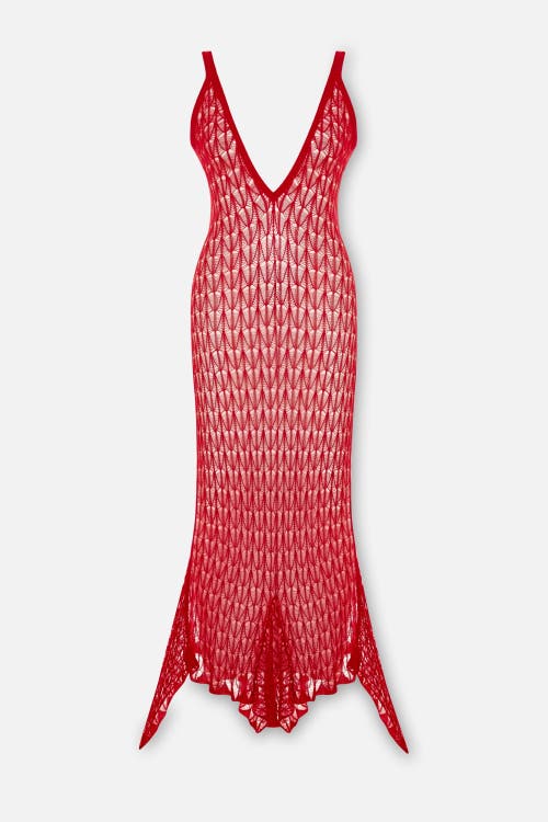PCFG Open Knit Maxi Beach Dress in Red at Nordstrom, Size Large