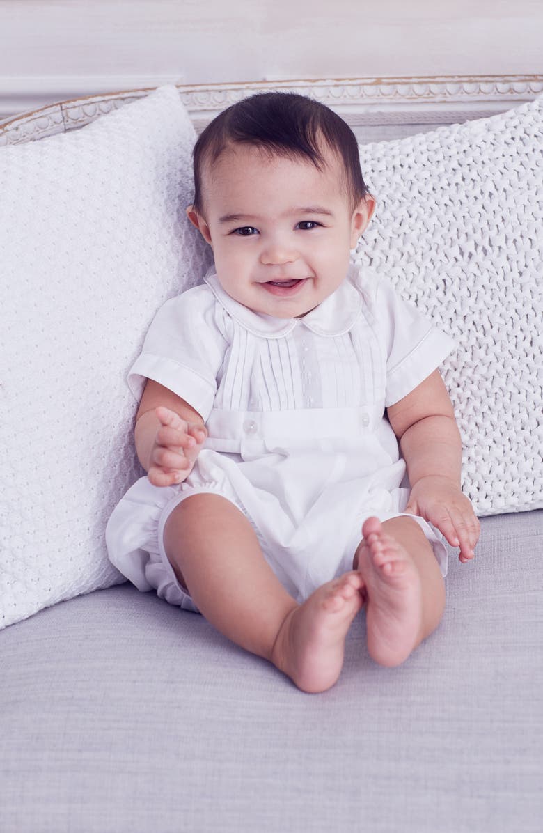 Kissy Kissy Alexander Collared Romper, Alternate, color, White