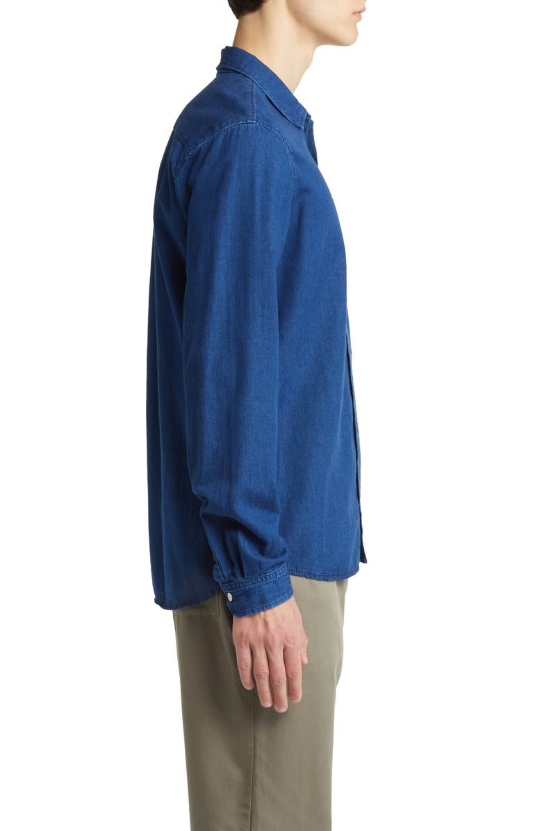 FRAME Cotton & Linen Chambray Button-Up Shirt, Alternate, color,
